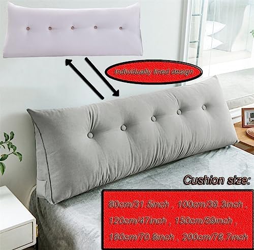 EORNOW Triangular Headboard Bedside Wedge Reading Pillow - 80x20x50cm