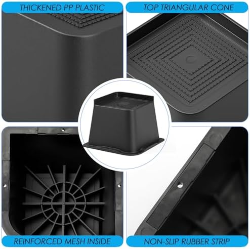 Premium 4-Inch PP Bed Risers - Heavy Duty and Slip-Resistant for Home and Office furniture