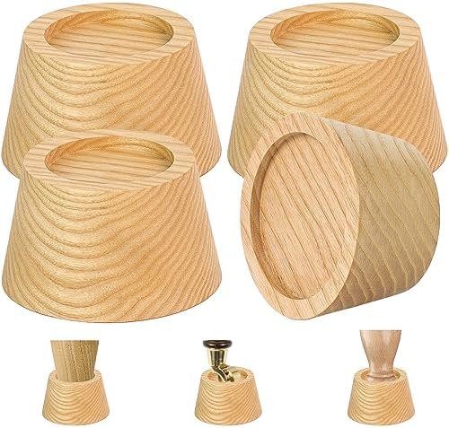 FASONLASet of 4 2 Solid Oak Bed Risers