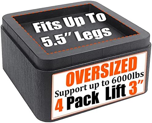 Premium 3-Inch Over_SIZE Bed Riser for 6000lbs with Stackable Design