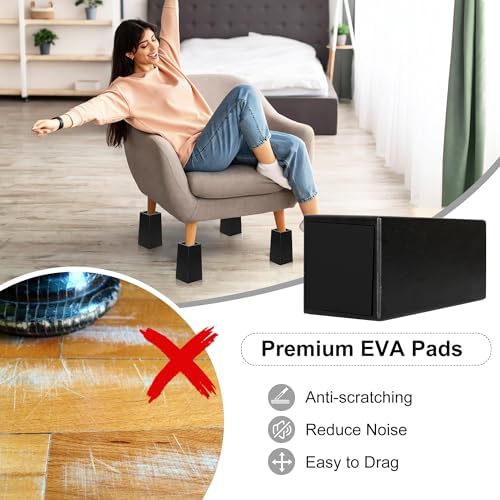 TQVAI Bed Risers - Durable Support for Sofa Desk Bed - Holds 2200 lbs with Non-Slip Pad