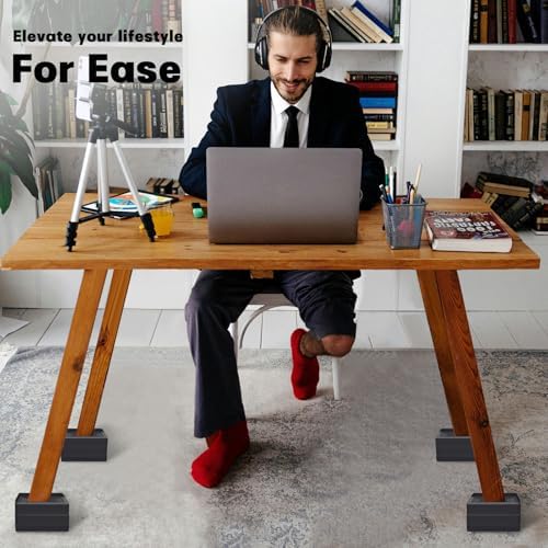 Sturdy Heavy Duty Bed Risers for Beds Sofas and Tables 4-Pack with Non-Slip Design