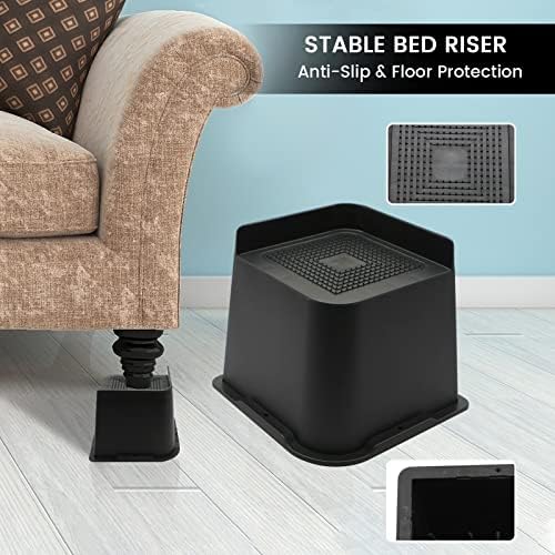 MYMULIKE Bed Risers For couches sofas tables chairs 4x4inch contact area