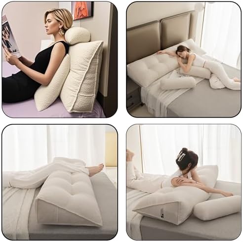 Comfortable Headboard Pillow for Bed Rest with Teddy Velvet Fabric