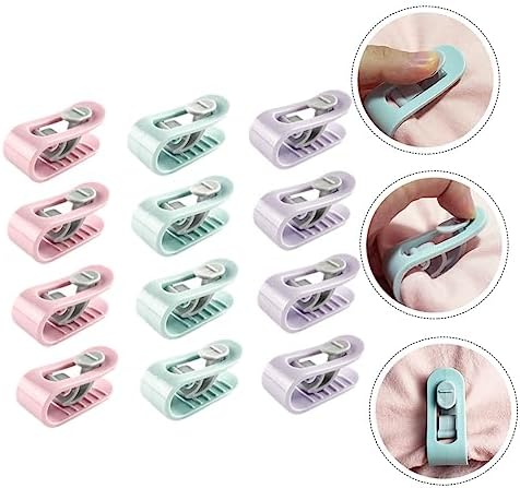 12-Piece Quilt Cover Clips for Organization and Comfort