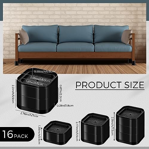 16-Piece Stackable Bed Risers - Heavy Duty Space-Saving Elevate 22in 2 Colors