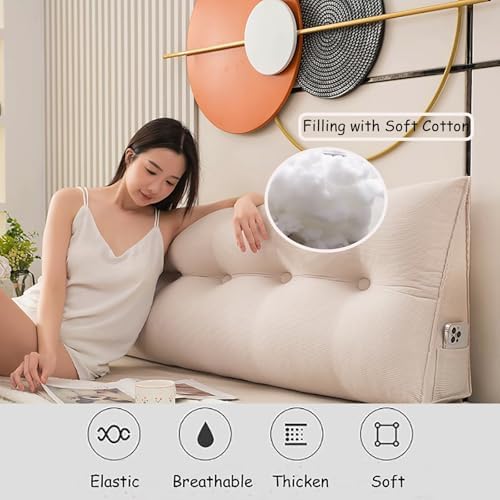 Escape any room comfort with TESICAs largest triangular headboard pillow for Queen Beds