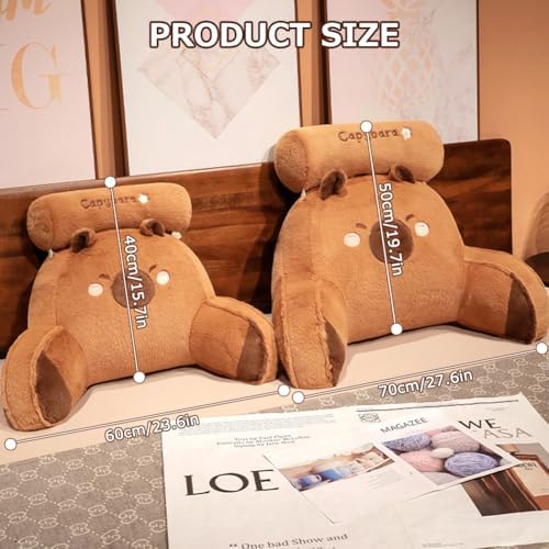 Cute Animal Reading Pillow with Armrests for Relaxation