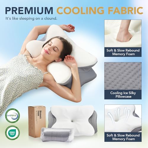 Cervical Pillow for Neck Shoulder Pain Relief with Cooling Case