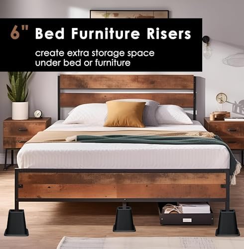 6-Inch Heavy-Duty Bed Risers