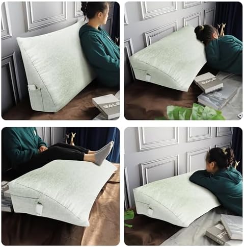 Queen XXL Wedge Headboard Pillow for Bed Rest or Sitting