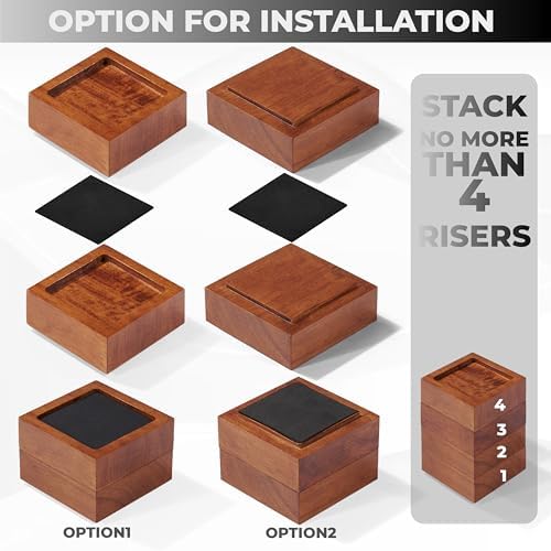 Sturdy Bed Risers 1-3 Inches for Enhanced Stability in Your Bedroom or Living Area