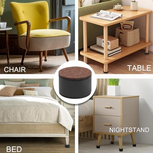 4-Piece Self-Adhesive Furniture Risers Black Heavy Duty Carbon Steel 15 Height