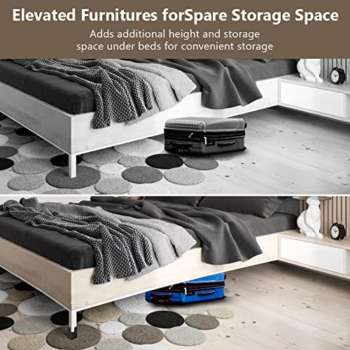 AUAUY Bed Risers 2 Inches Adjustable Clamp Mount for Square or Round Chair Legs