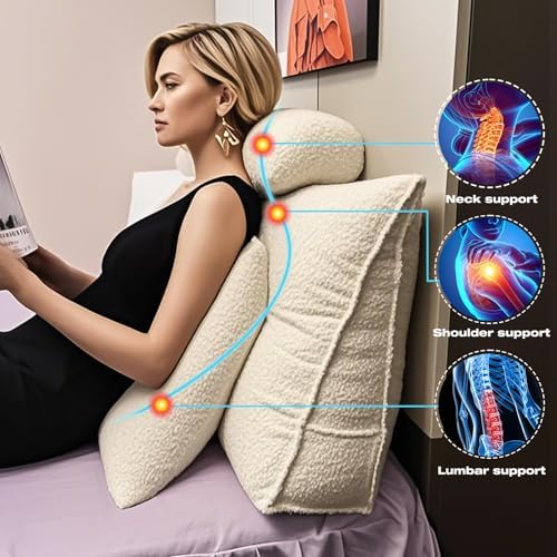 Comfortable Headboard Pillow for Bed Rest with Teddy Velvet Fabric