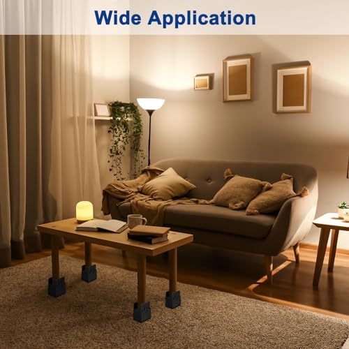 4-Piece Black Bed Risers Adjustable Sturdy for 5000 lbs Perfect for Home Kitchen