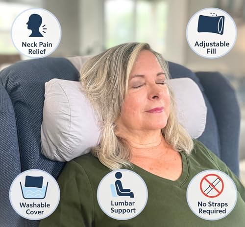 EOT Wellness Recliner Pillow Lumbar Neck Support Navy Blue