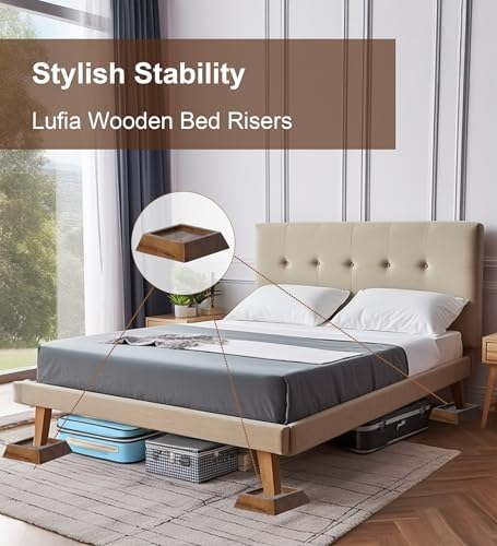 1-Inch Bed Risers for Sofa Desk or Bed Premium Pine Wood Sturdy Stylish 6-Pack