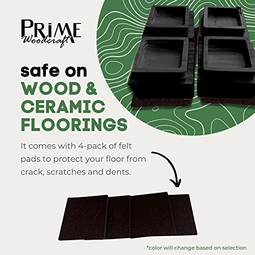 Premium Solid Walnut Wood Risers - 2-Inch Height 4 Riser Set