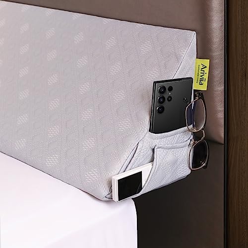 Ariviia Bed Wedge Pillow for Headboard Queen Size 60x10x6in