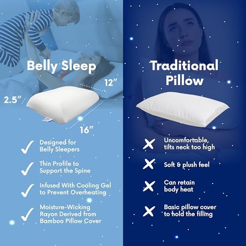 Stomach Sleeper Pillow for Cooling Comfort