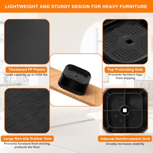4-Pack Stackable Bed Risers for Desks sofas and more