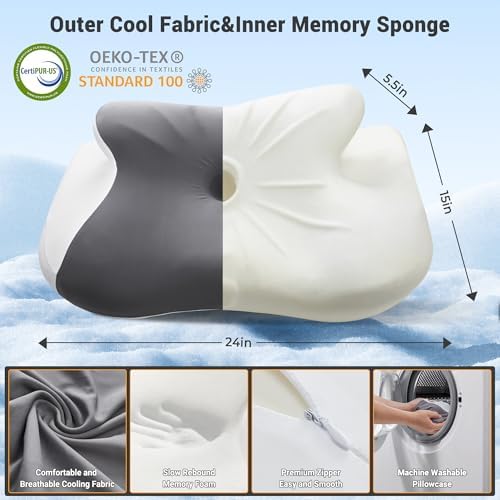 Puredown Cervical Neck Pillow for Pain Relief