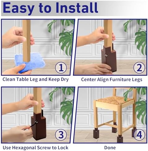 INFTYLE 4-Inch Adjustable Bed Risers