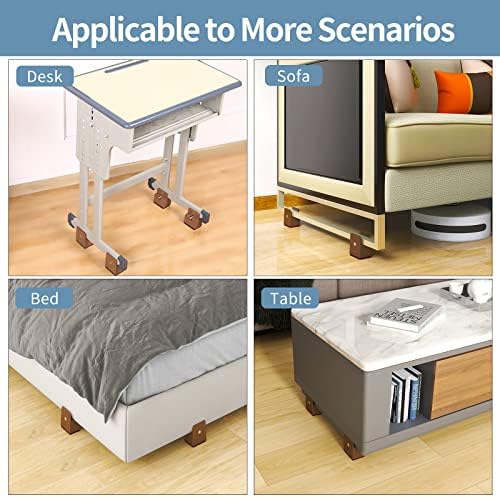 Adjustable Bed Risers 4 Inch Heavy Duty Black 4Pack