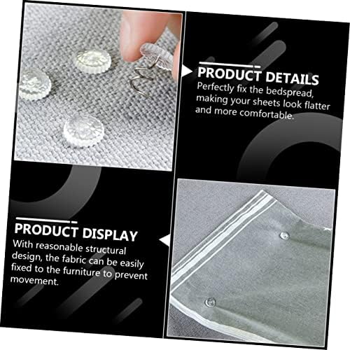 PRETYZOOM60-Piece Clear Twisting Push Pins for Bed Skirts and Sofa Covers - Easy to Remove and Install
