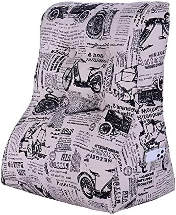 WOWMAX Cotton Cover PP-Cotton Filled Triangular Wedge Pillow for Bed Reading