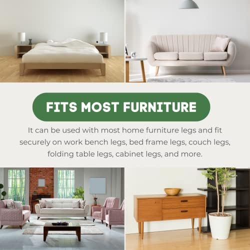 Premium Walnut Wood Furniture Risers - Extra 1 Inch Height Perfect for Cleaning Convenience