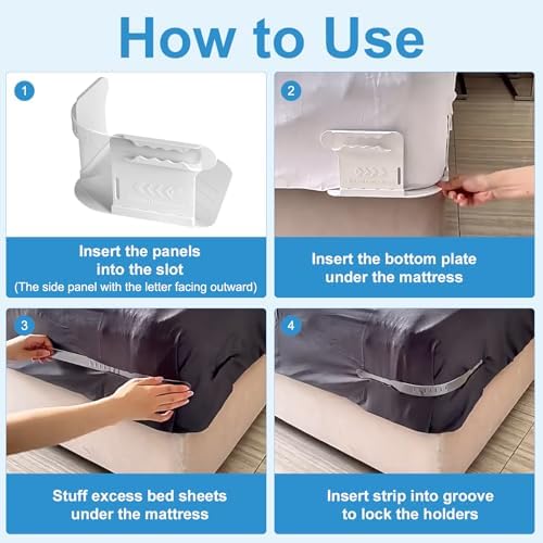 YnipandaHeavy-Duty Bed Sheet Holder with 4PCS Lock Strips for Mattress Keep Sheets Tight Secure in Place