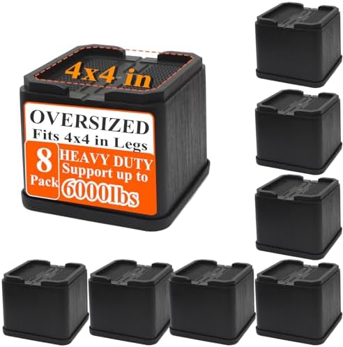8-Piece 4-Inch Bed Risers