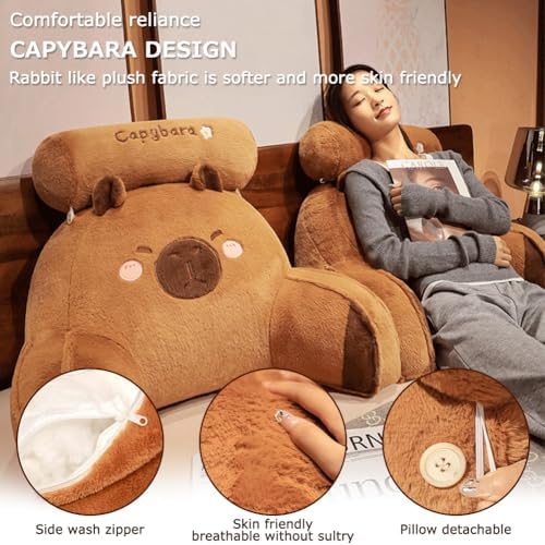Cute Animal Reading Pillow with Armrests for Relaxation