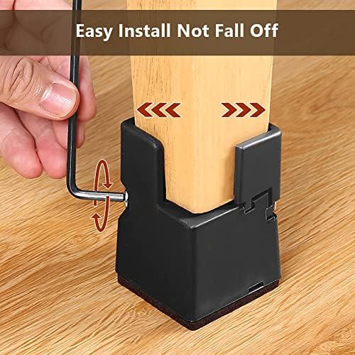 AUAUY Bed Risers 2 Inches Adjustable Clamp Mount for Square or Round Chair Legs