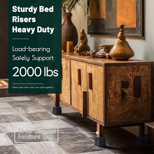 BTSD-home 12-inch Adjustable Bed Risers