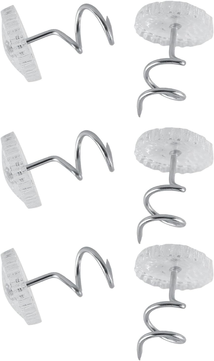 Sunicon 50Pcs Twist Pins - Essential for Home Car - Upholstery Clear Heads Slip Cover Fasteners for Sofa Van Bed Skirt