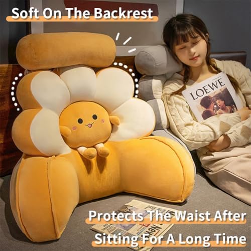 Soft Flower Shaped Reading Pillow with Detachable Headrest and Lumbar Support