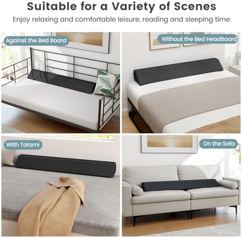 Giantex Full Size Bed Wedge Pillow for Gap Filler Headboard and Mattress Support Grey