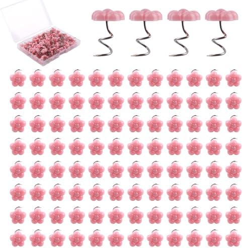 100pcs Plum Blossom Bed Skirt Pins with Twist Design