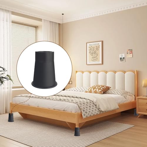 6-Inch Round Heavy Duty Bed Risers with Anti-Slip Shock Absorbing Design