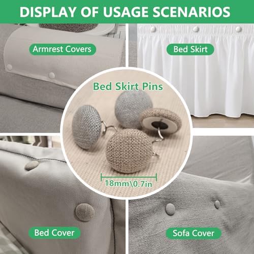 MAICOBI Bed Skirt Twist Pins with Linen Cover