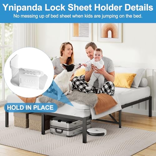 YnipandaHeavy-Duty Bed Sheet Holder with 4PCS Lock Strips for Mattress Keep Sheets Tight Secure in Place