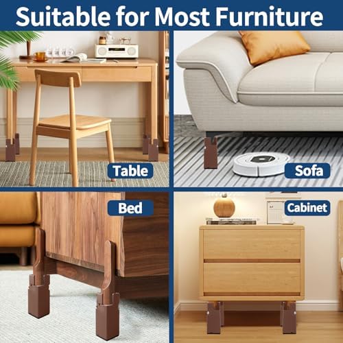 INFTYLE 4-Inch Adjustable Bed Risers