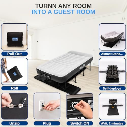 Unbeatable SereneLife Auto-Inflate Air Bed for Guests Camping RV More