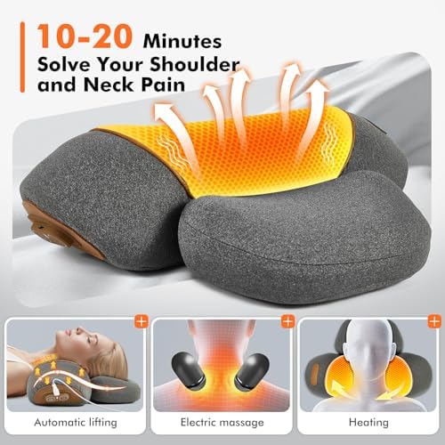 3-in-1 Neck Massager Pillow with Heating Cervical Traction