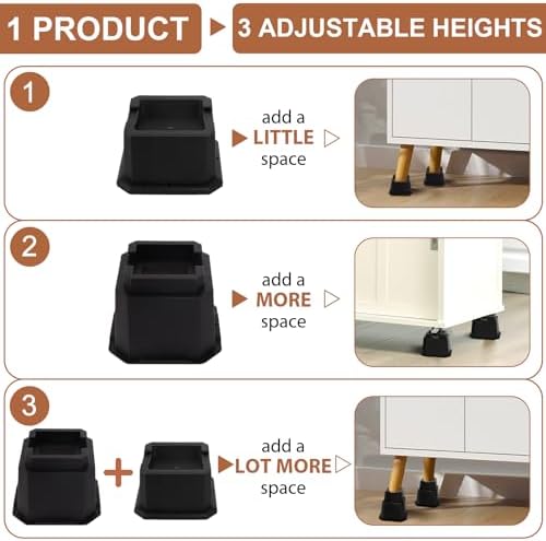 Adjustable Bed Riser Elevator - Shouwuhho Best Bed riser for Sofa Couch Table Raise Save Space