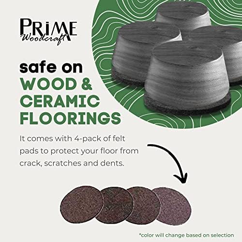 4-Pack Premium 1-Inch Walnut Bed Risers for Cleaning Comfort