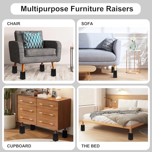 TQVAI Bed Risers - Durable Support for Sofa Desk Bed - Holds 2200 lbs with Non-Slip Pad